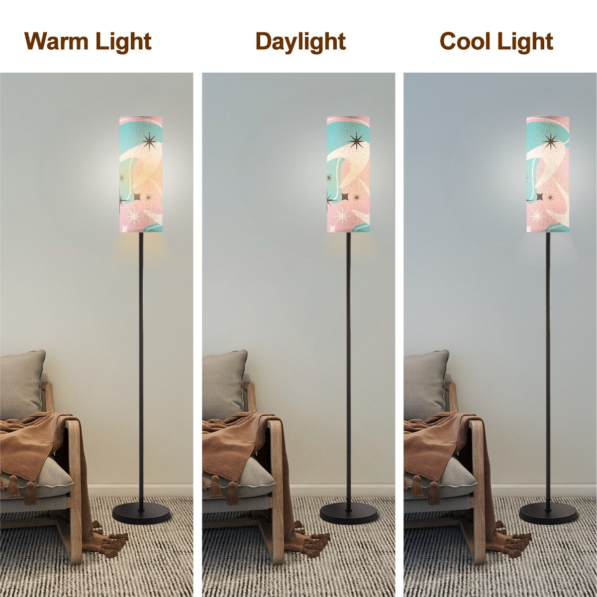 Mid Century Modern Atomic Boomerang, Pink Aqua MCM Floor Lamp - Mid Century Modern Gal
