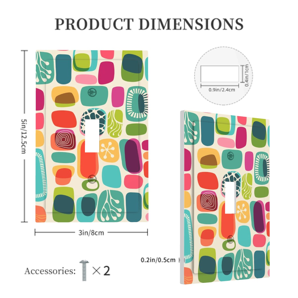 Mid Century Modern Amoeba Designed Modern Switch Cover 1-Gang 1 Toggle - Mid Century Modern Gal