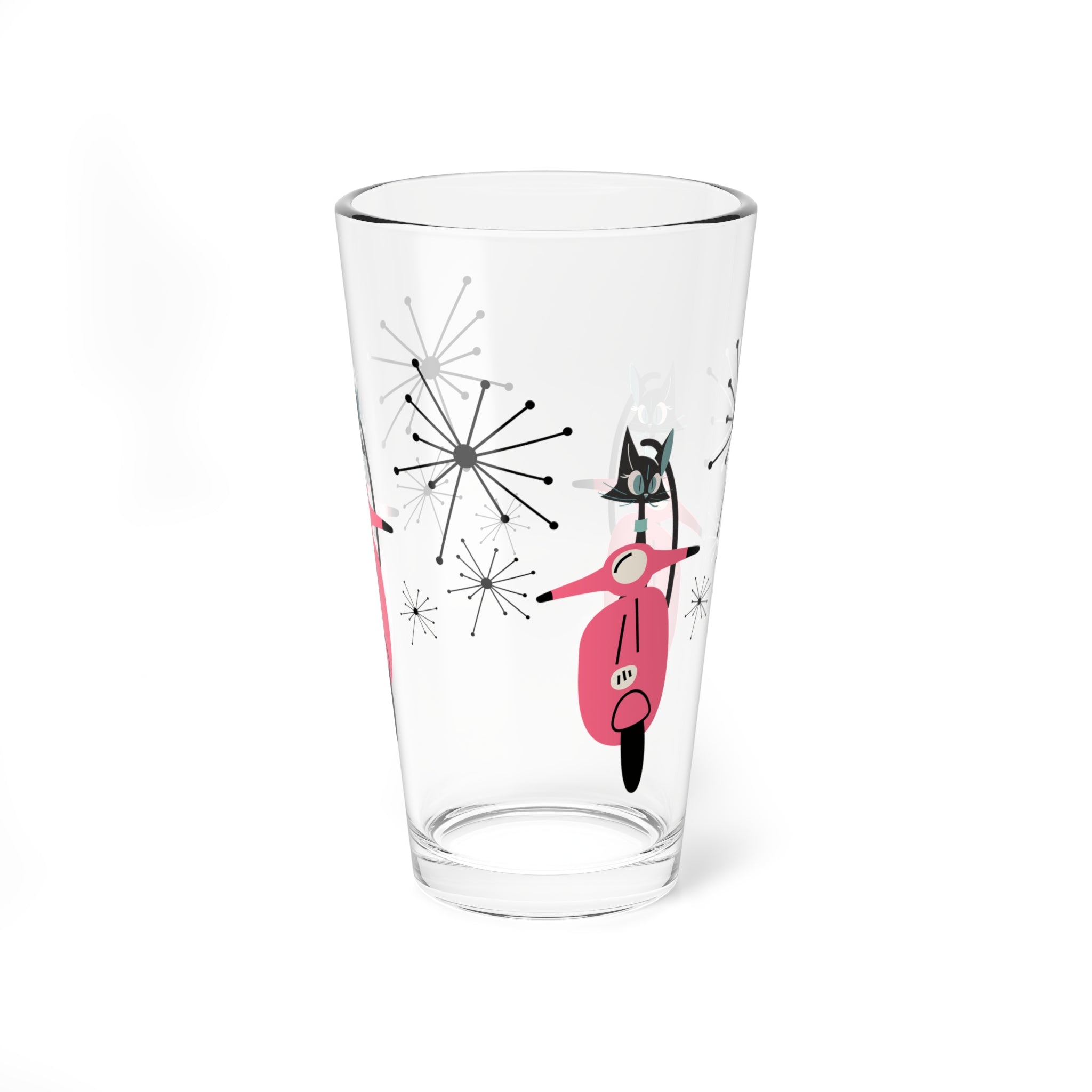 Atomic Cat, Scooter Motor Car Mid Mod 50s Kitschy Drinkware - Mid Century Modern Gal