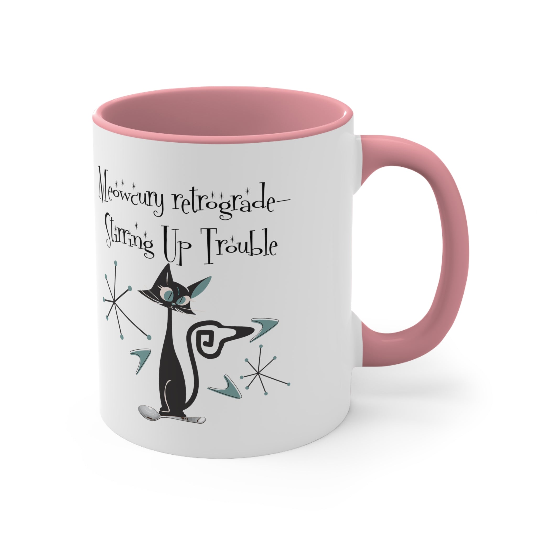 Atomic Kitty Cat, Mid Century Modern Drinkware, Funny, Kitschy Style, Cat Lover, Coffee Lover Mug Gifts - Mid Century Modern Gal
