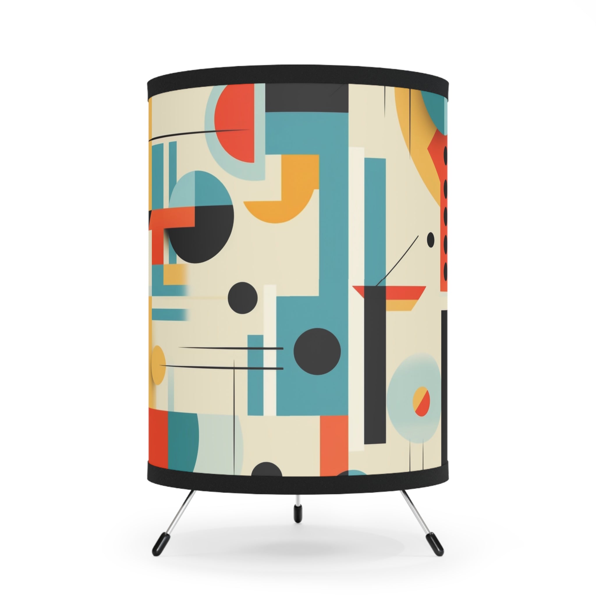 Mid Century Modern Tripod Lamp, Bauhaus Geometric Designs Retro Tabletop Lamp - Mid Century Modern Gal
