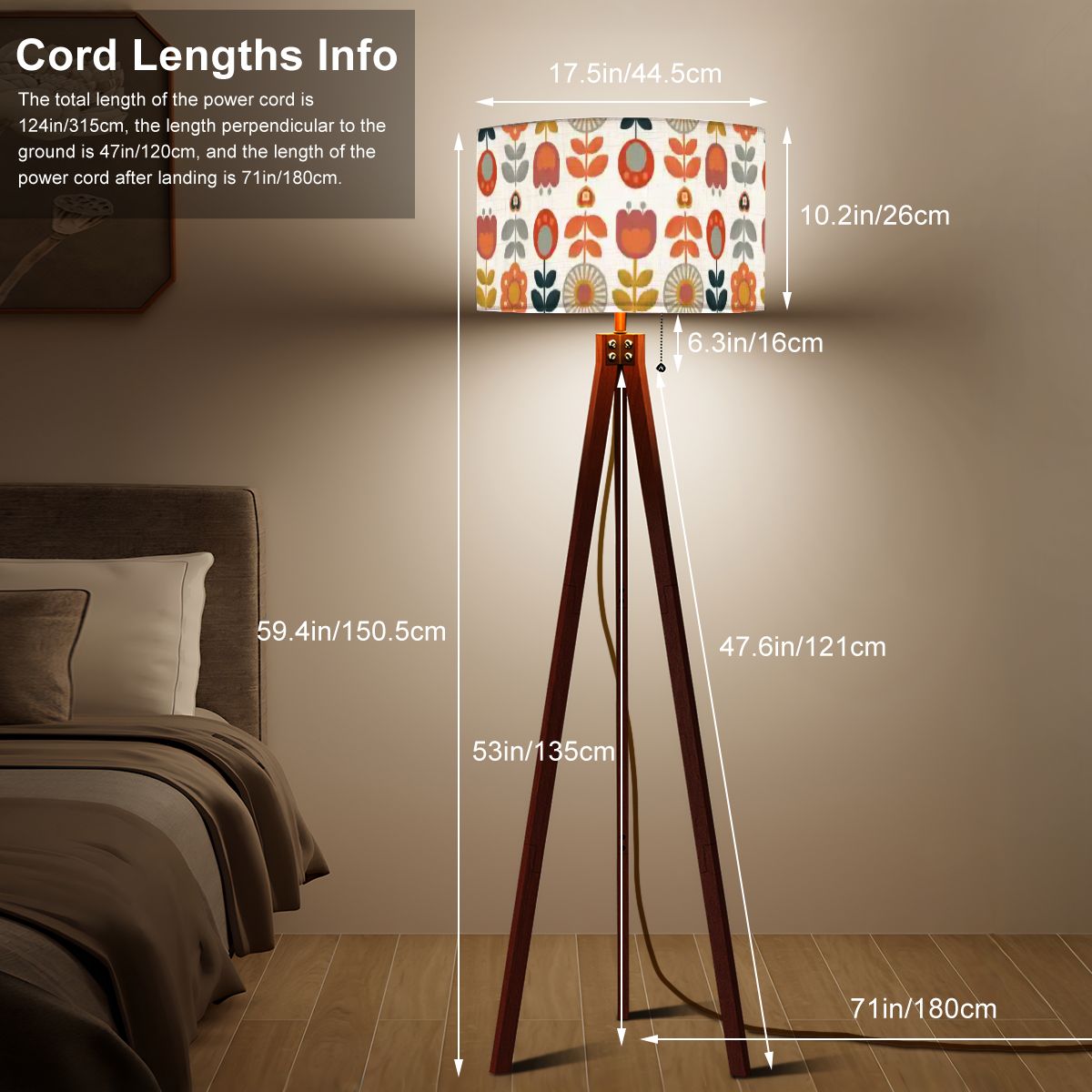 Mid Century Modern Scandinavian Retro Flower Modern Danish Tripod Floor Lamp - Mid Century Modern Gal