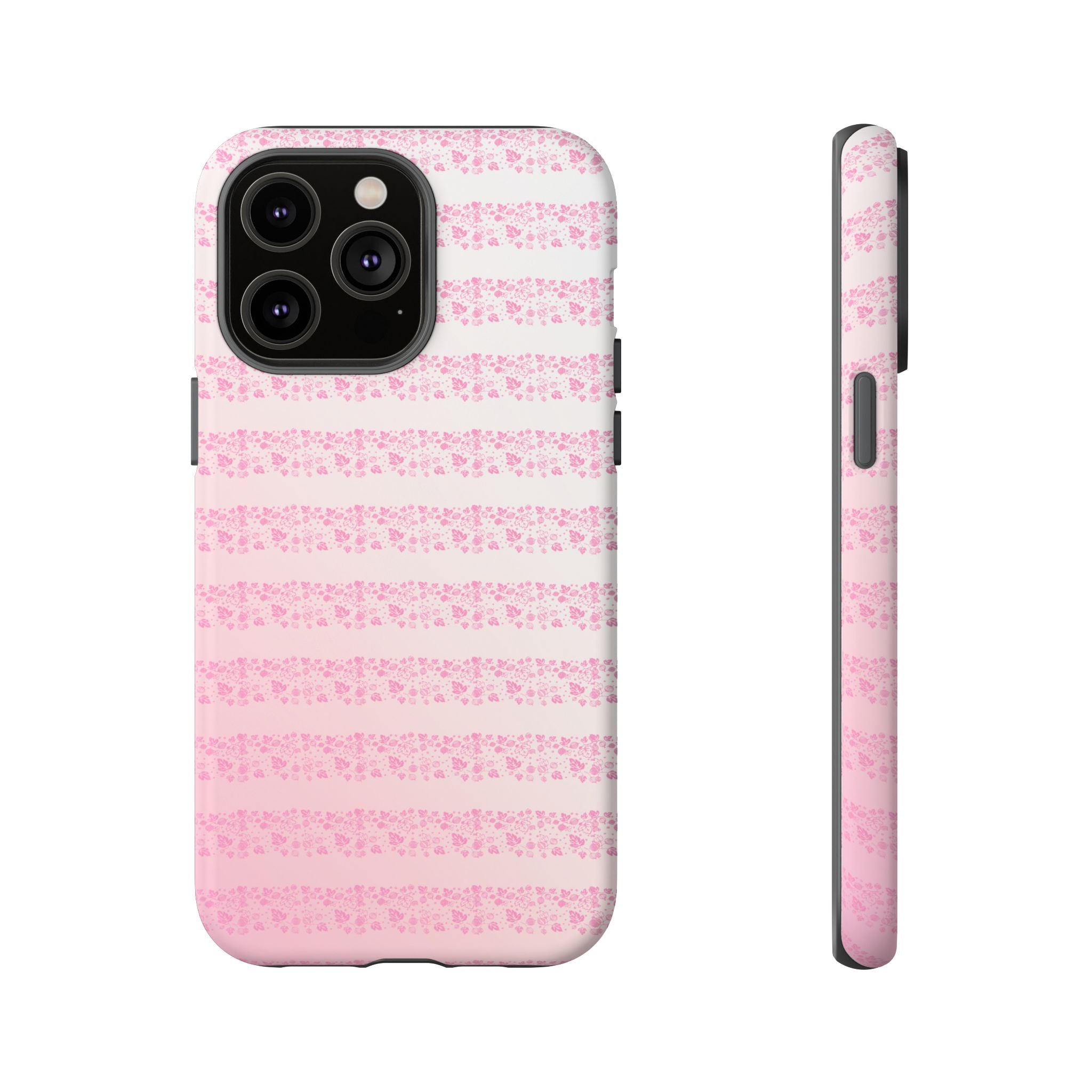 Pink Pyrex Gooseberry Striped Phone Case, Stylish Phone Cover, Tough Protective Case, Cute Cell Phone Case, Trending Gift for Her - Mid Century Modern Gal