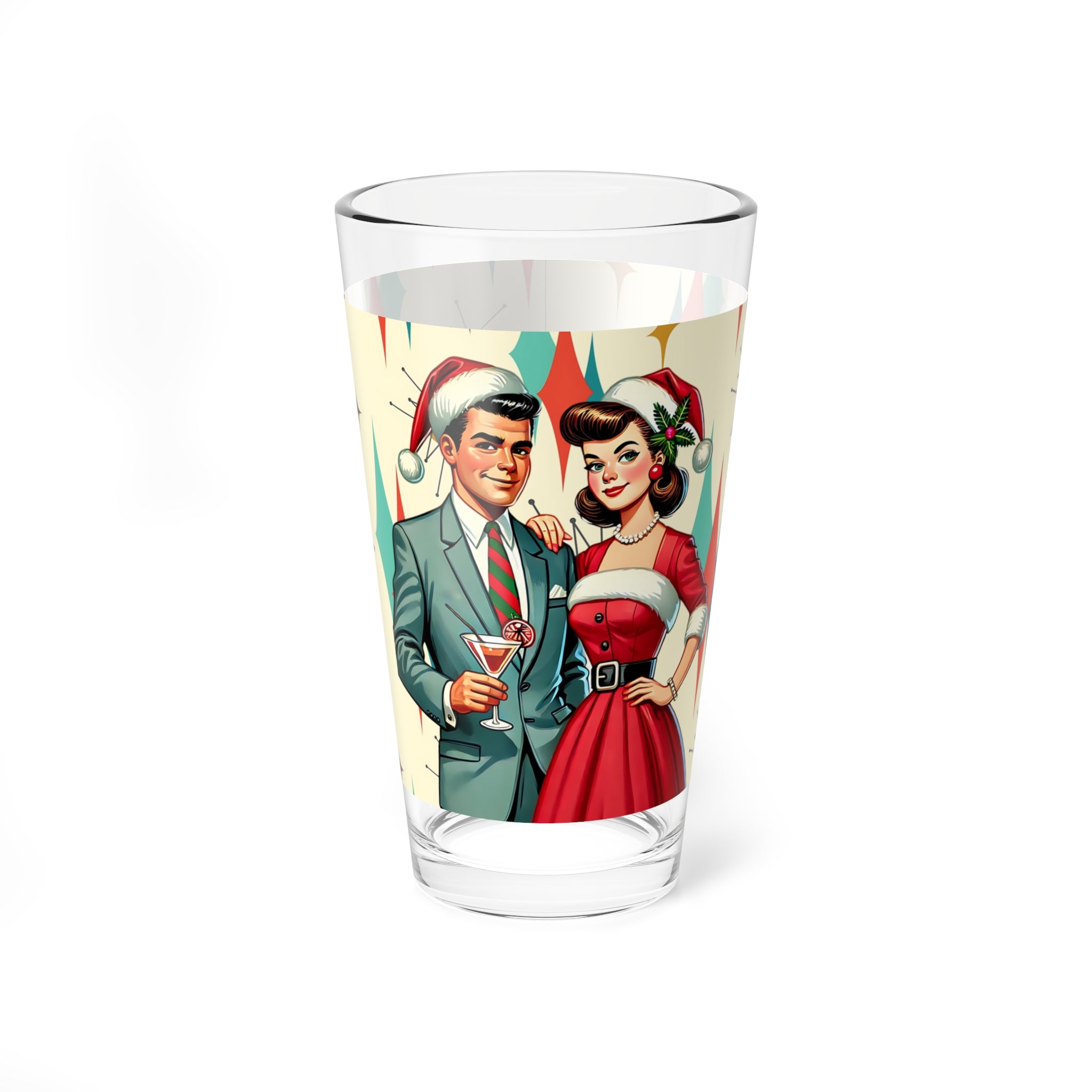 Retro Vintage Franciscan Diamond 50s Kitschy Christmas Spirits Glassware - Mid Century Modern Gal