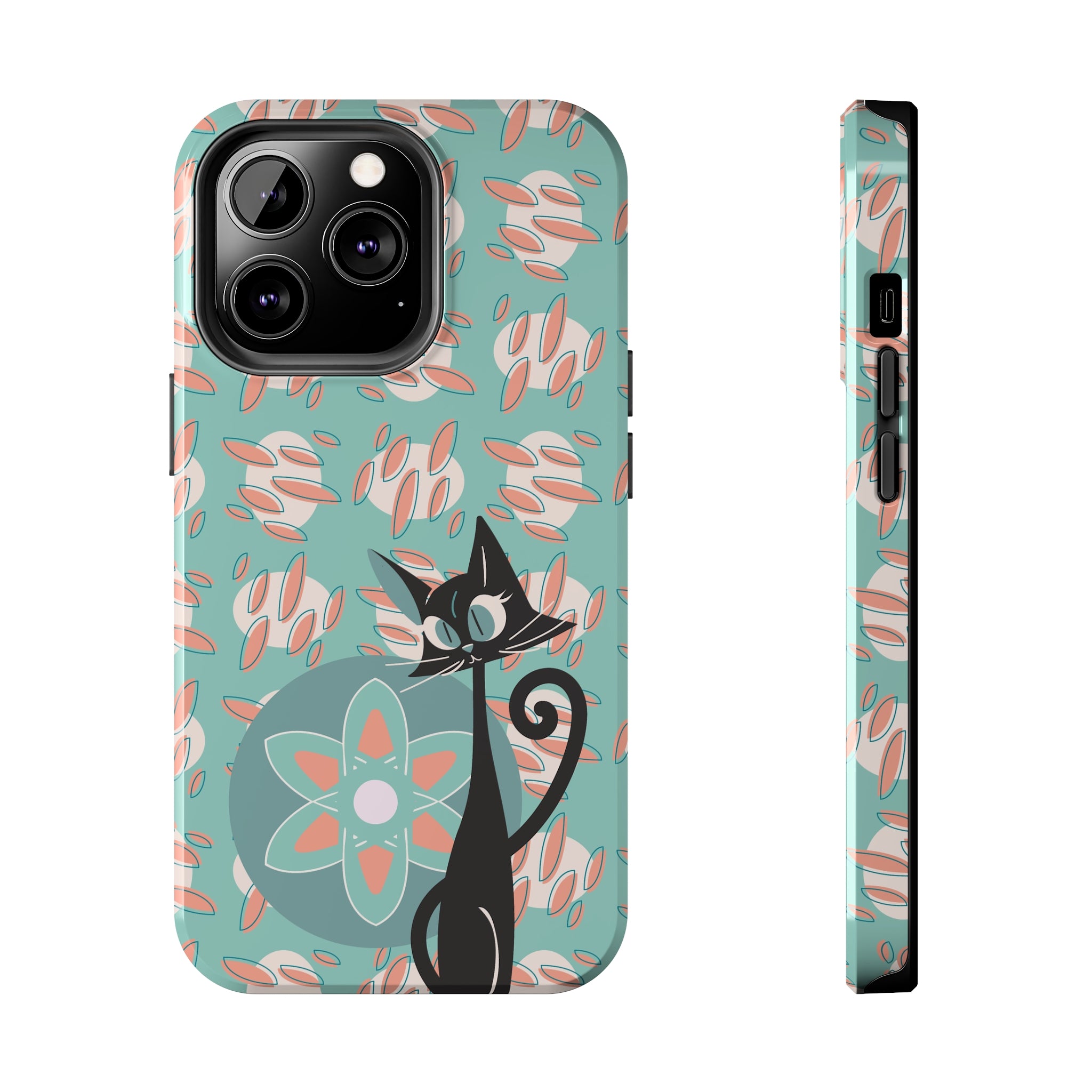 Atomic Cat, Mid Century Modern Funky Fun Smart Phone Tough Phone Cases - Mid Century Modern Gal