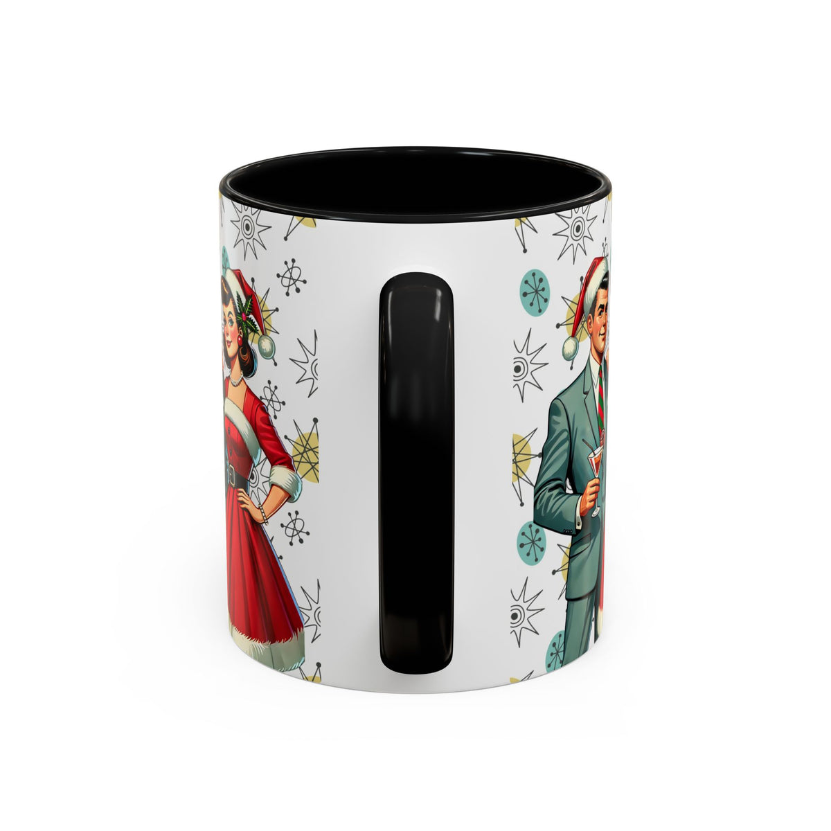 Mid Century Modern Atomic 50s Christmas Franciscan Starburst Pattern Mug - Mid Century Modern Gal