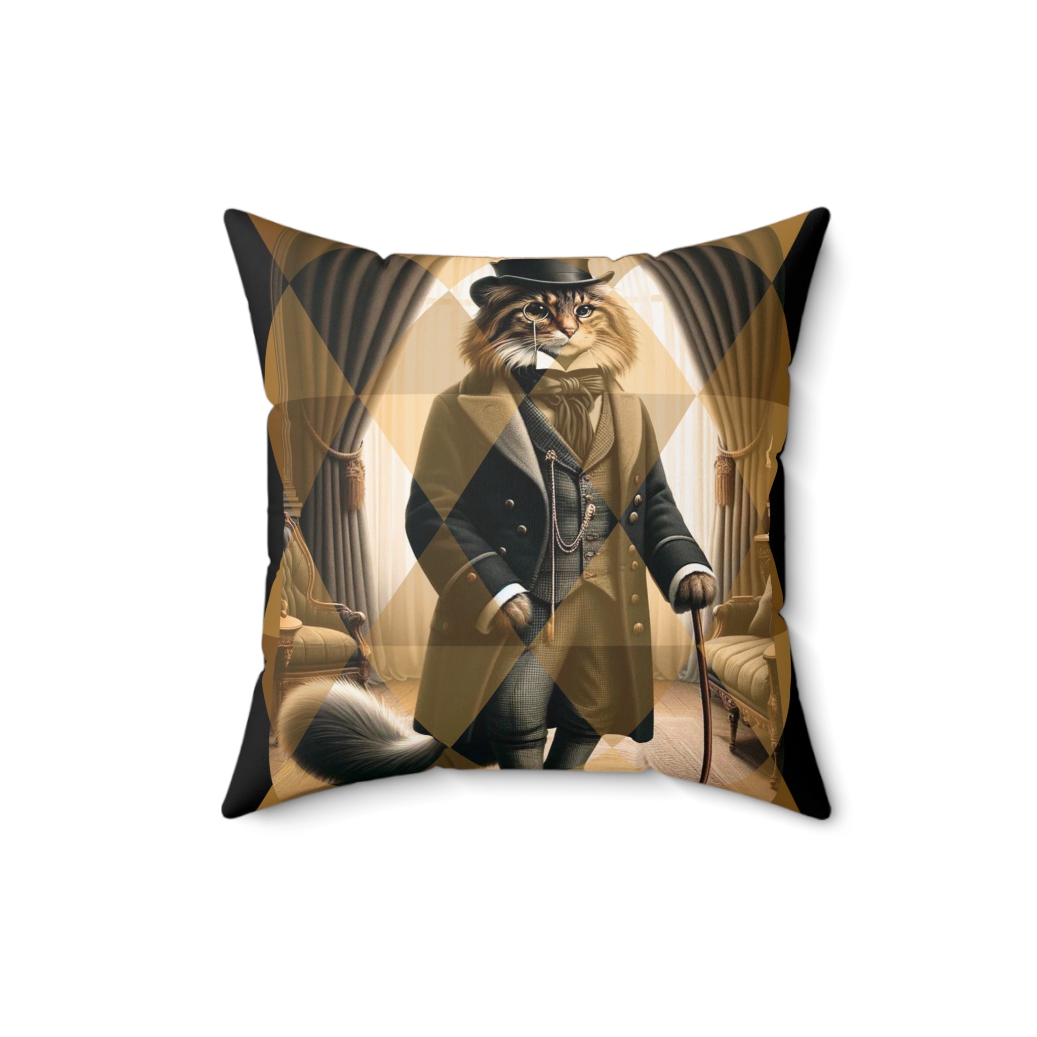 AristoCat, Kitschy Mid Century Modern, Den, Office, Kitsch Quirky Pillow And Insert - Mid Century Modern Gal