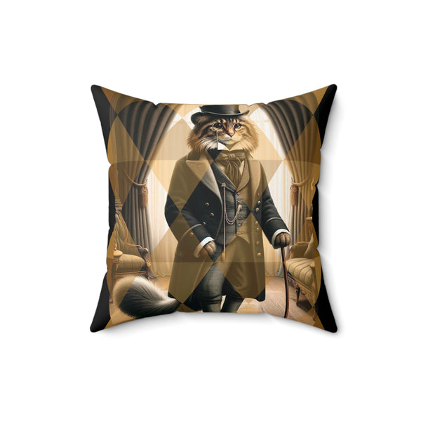 AristoCat, Kitschy Mid Century Modern, Den, Office, Kitsch Quirky Pillow And Insert