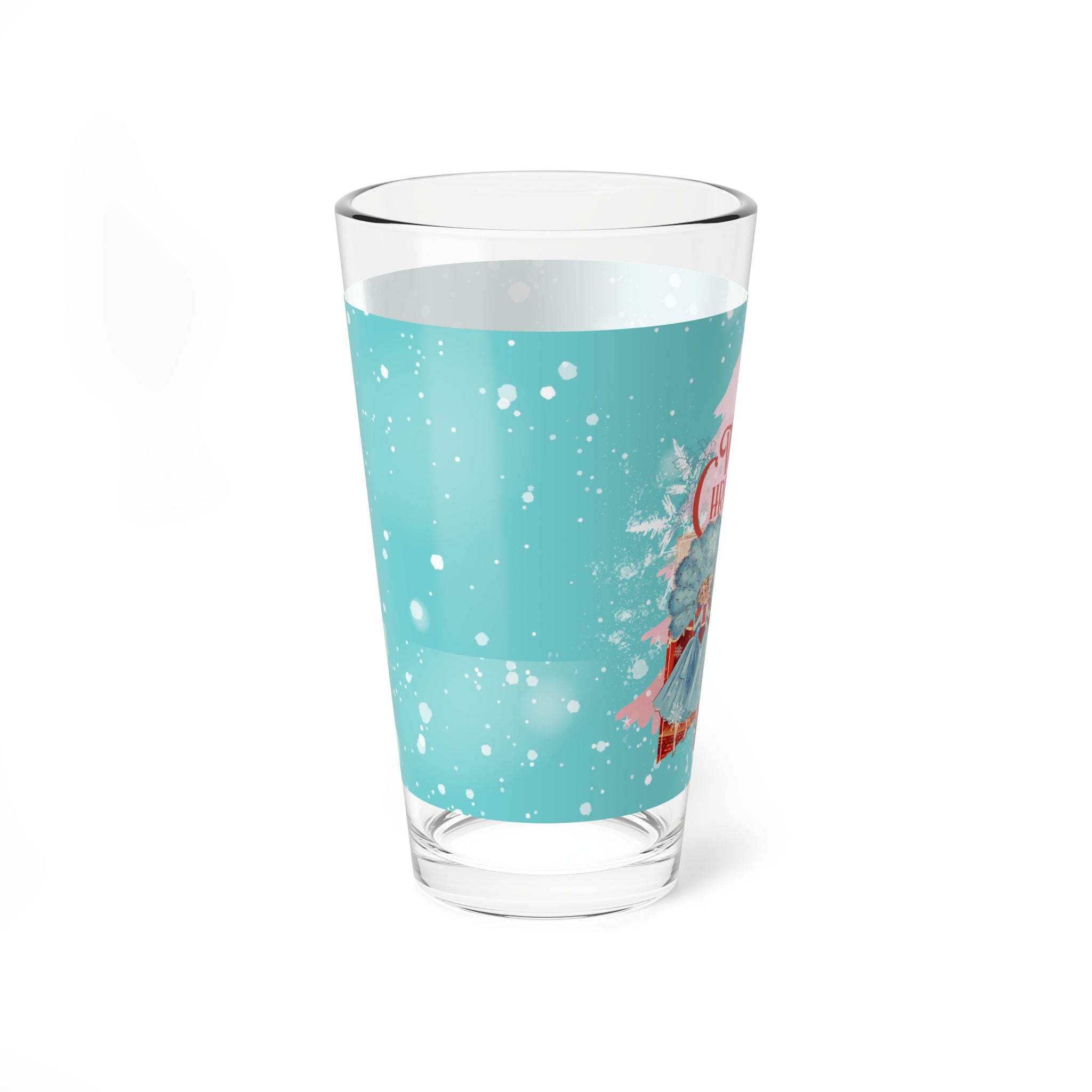 White Christmas Wallace And Davis Festive Mixing, Drinking Glass - 16oz &