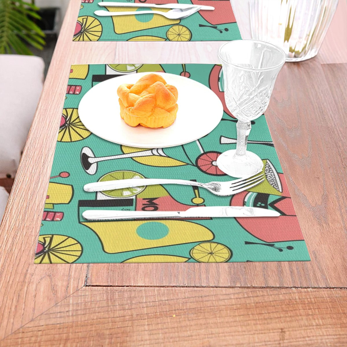 Mid Century Mod Barware Tabletop Kitschy Fun Placemat - Mid Century Modern Gal