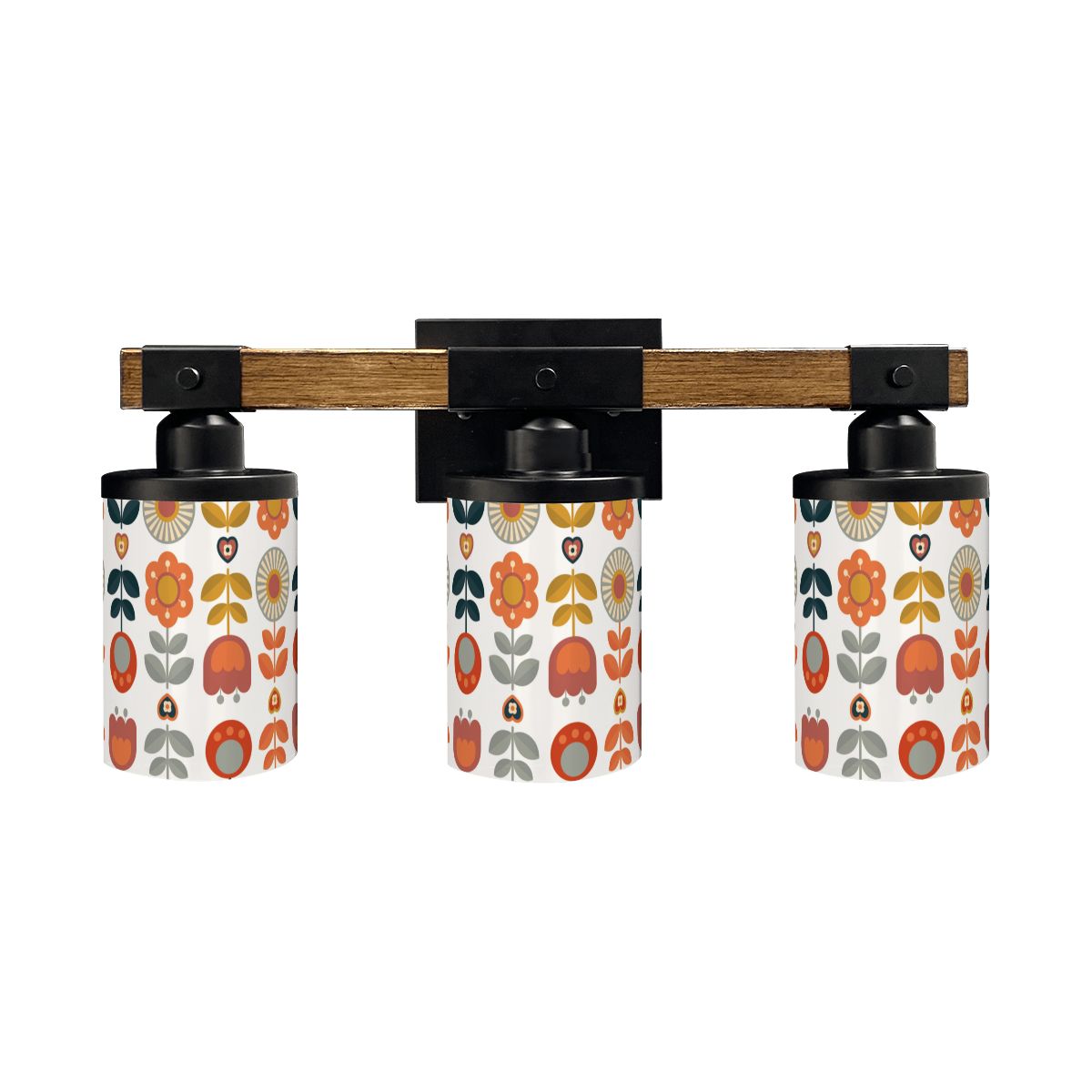 Modern Scandinavian Flower Orange Yellow Mod Bathroom Vanity Light Fixture - Mid Century Modern Gal