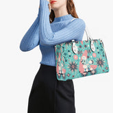 50s Poodle Mid Century Modern Atomic Starbursts Aqua, Pink Handbag/Shoulder Bag Mid Century Modern Gal