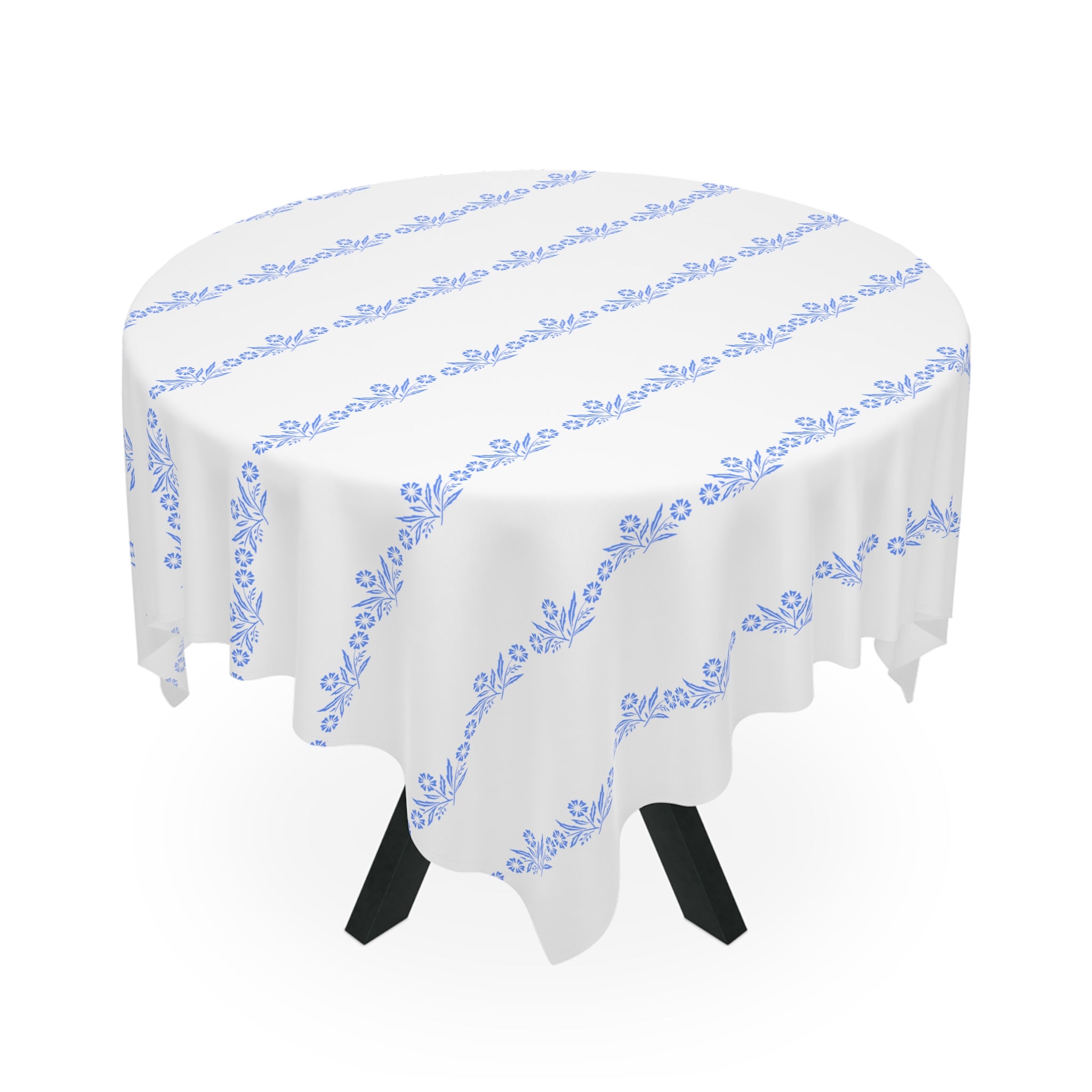 Pyrex Corning Blue Cornflower Mod 50s Tablecloth - Mid Century Modern Gal