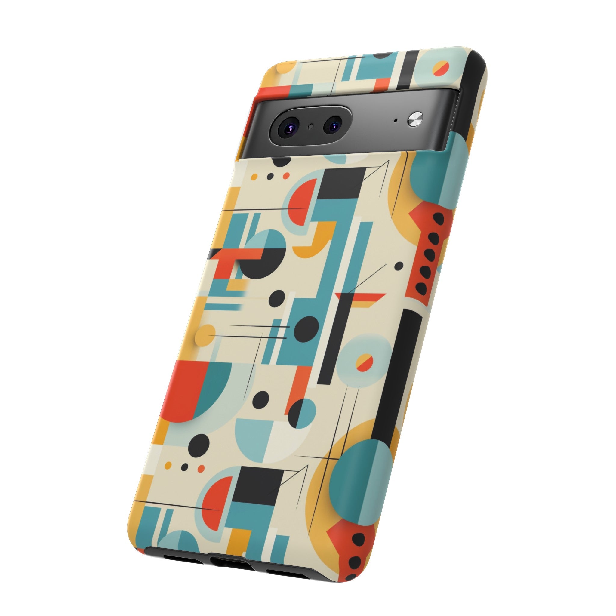 Bauhaus Designed Mid Mod Geometric Groovy Smart Phone, iPhone, Samsung Compatible Tough Cases