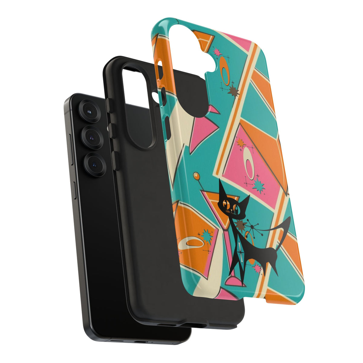 Atomic Cat Mid Mod Retro Cat Phone Case - Tough Cases for Stylish Cat Lovers