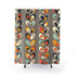 Retro 60s 70s Mid Century Modern Scandinavian Floral Geometric Shower Curtain - Mid Century Modern Gal