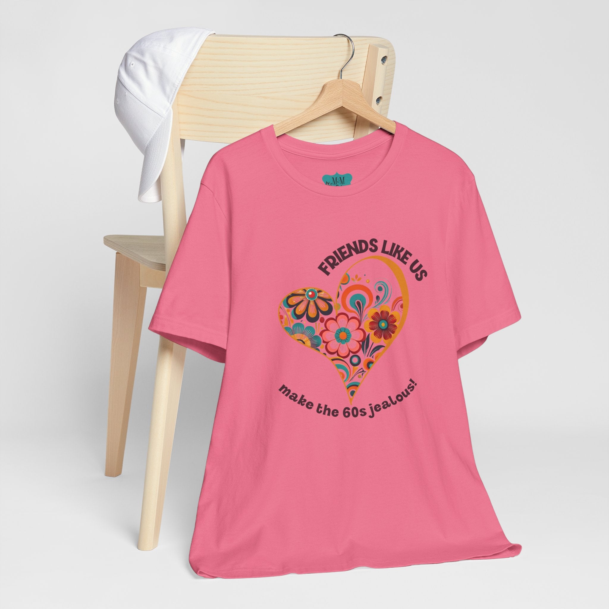 Friends Like Us Vintage Retro Floral Heart Bestie Tee For All Ages - Mid Century Modern Gal