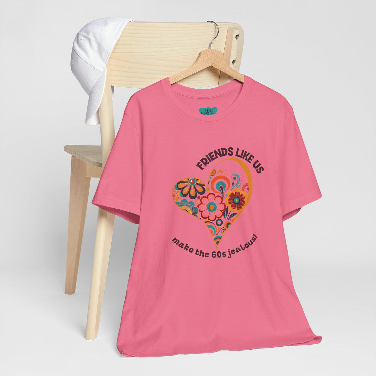 Friends Like Us Vintage Retro Floral Heart Bestie Tee For All Ages - Mid Century Modern Gal