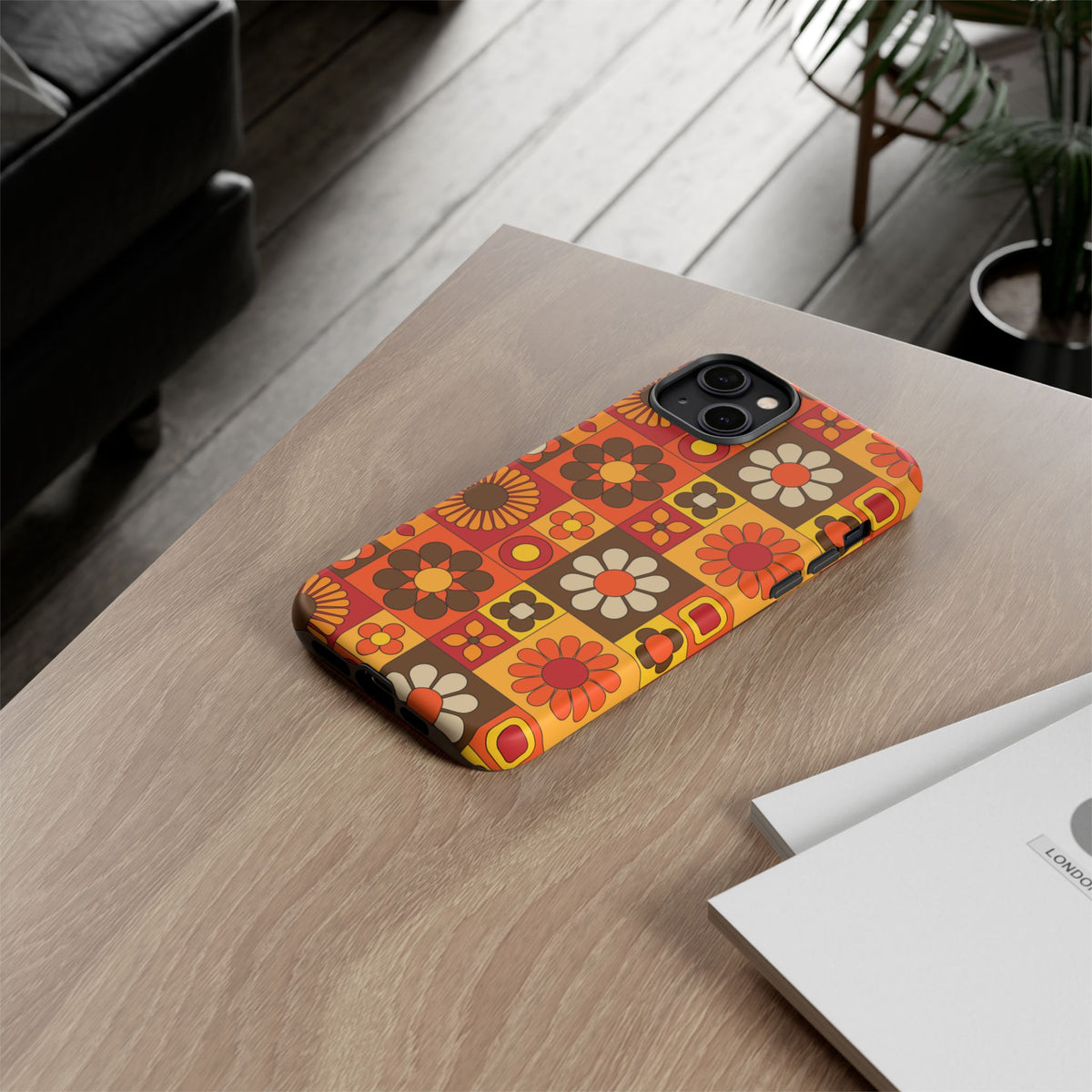 Retro 70s Mid Mod Floral Phone Case | Tough Cases for Flower Lovers
