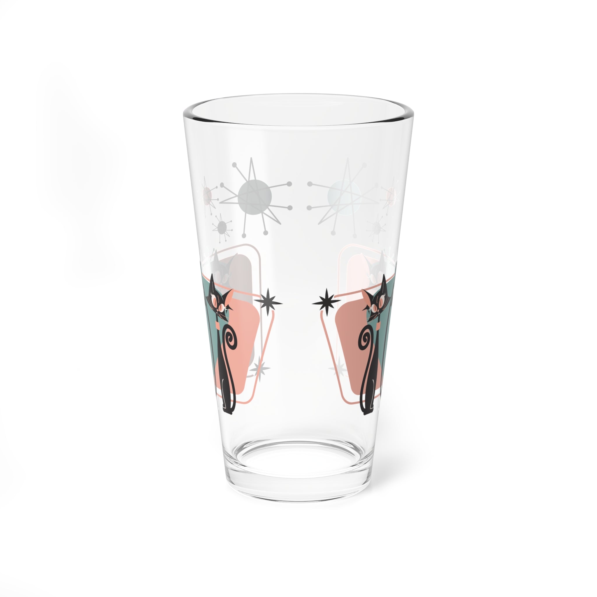 50s Style, Crazy Cat Mom, Atomic Cats, Kitschy Mid Century Modern Cocktail, Mocktail Glass - Mid Century Modern Gal