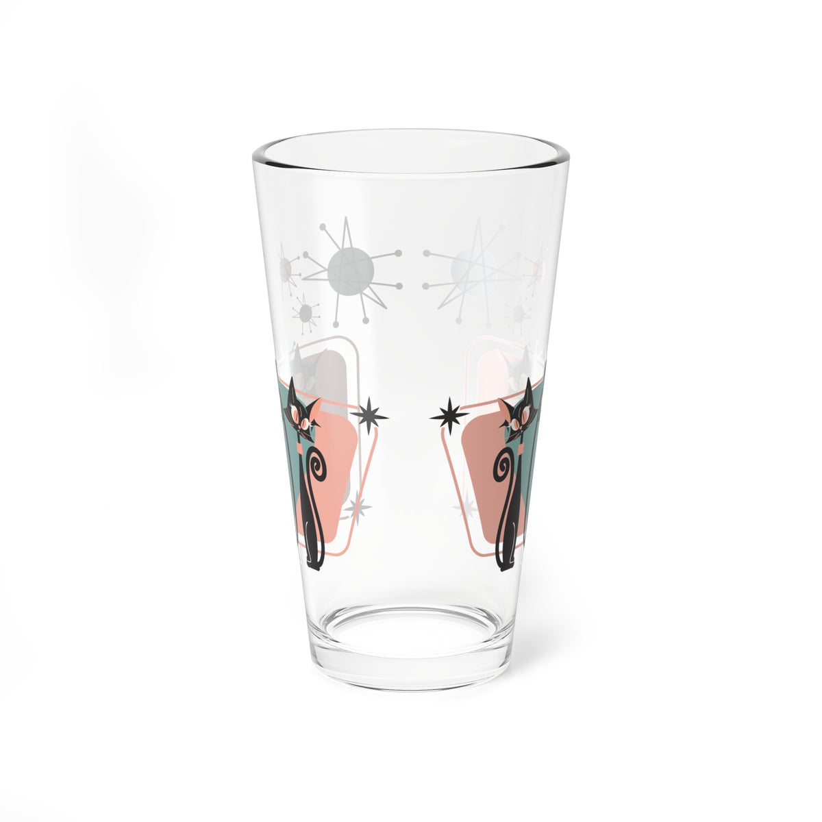 50s Style, Crazy Cat Mom, Atomic Cats, Kitschy Mid Century Modern Cocktail, Mocktail Glass - Mid Century Modern Gal