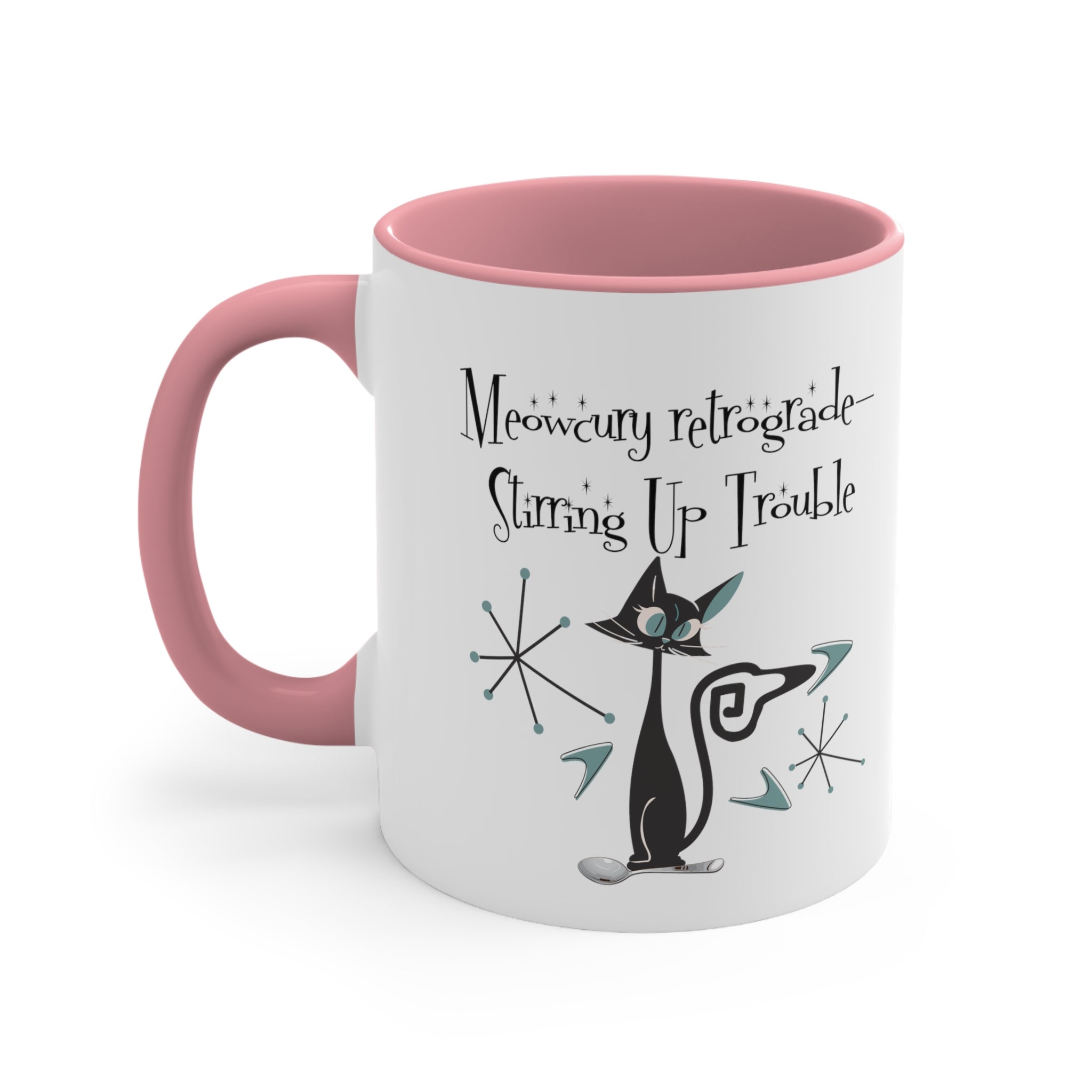 Atomic Kitty Cat, Mid Century Modern Drinkware, Funny, Kitschy Style, Cat Lover, Coffee Lover Mug Gifts - Mid Century Modern Gal