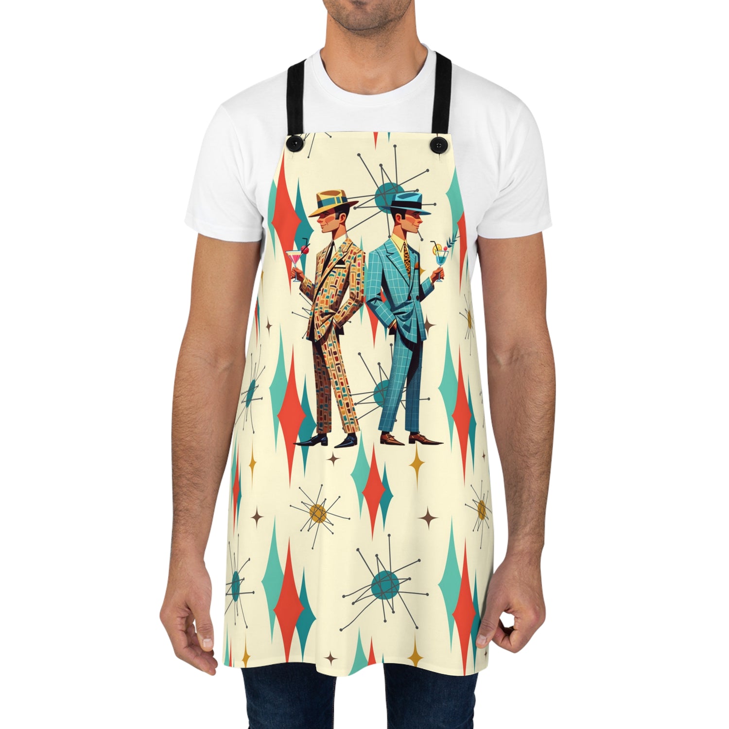 Mid Century Modern Dapper Dude, Cocktail MCM Barware Apron - Mid Century Modern Gal