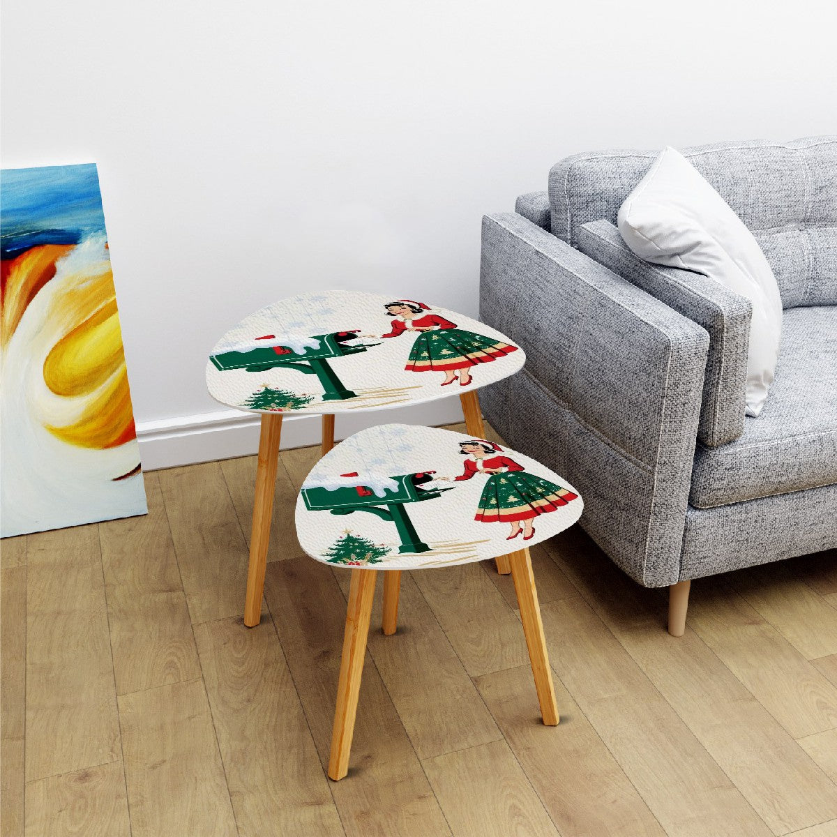 Mid Century Modern Christmas Decor Nesting Tables, Kitschy 50s Design - Mid Century Modern Gal