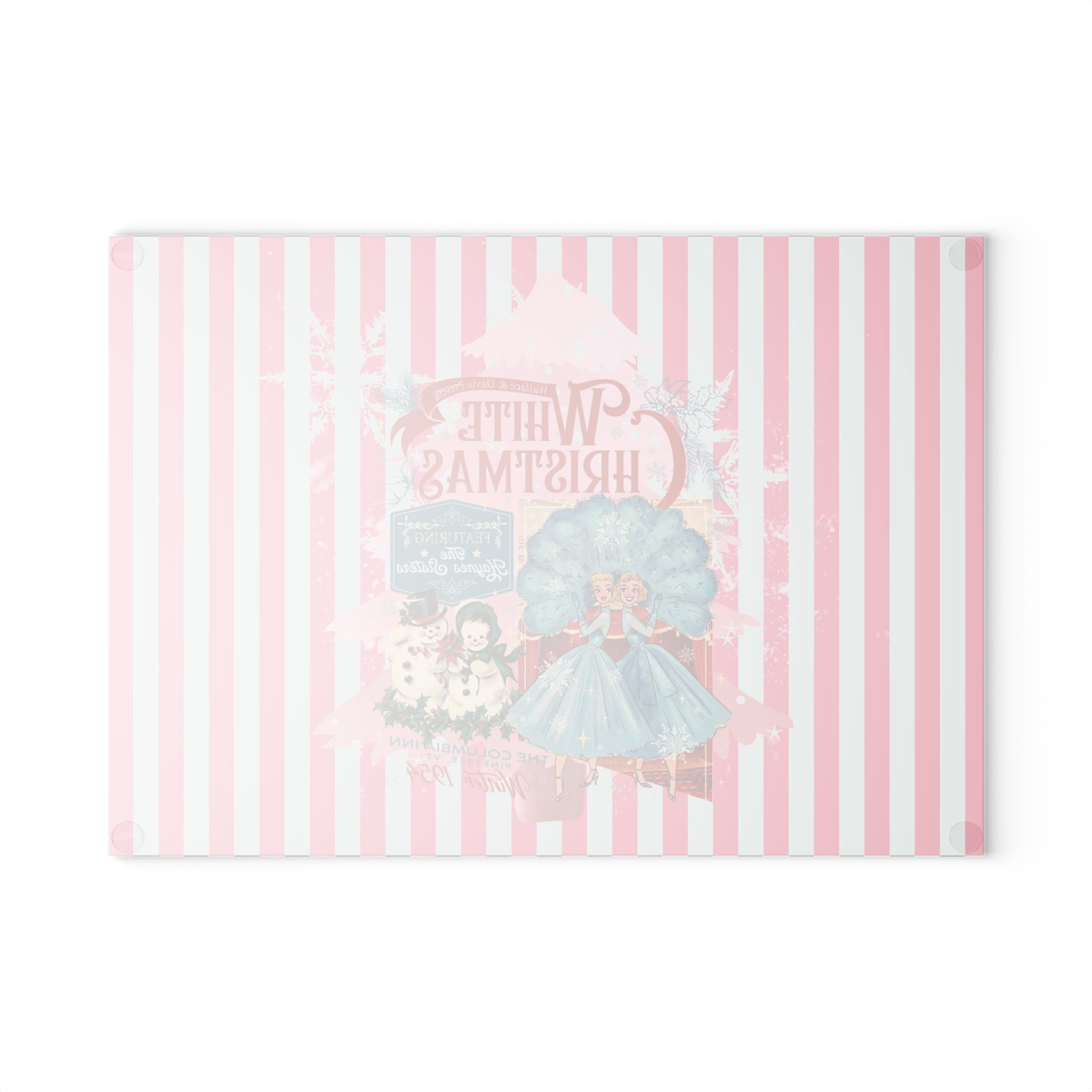 The Columbia Inn, Featuring the Haynes Sisters Vintage Christmas Glass Cutting Board - &