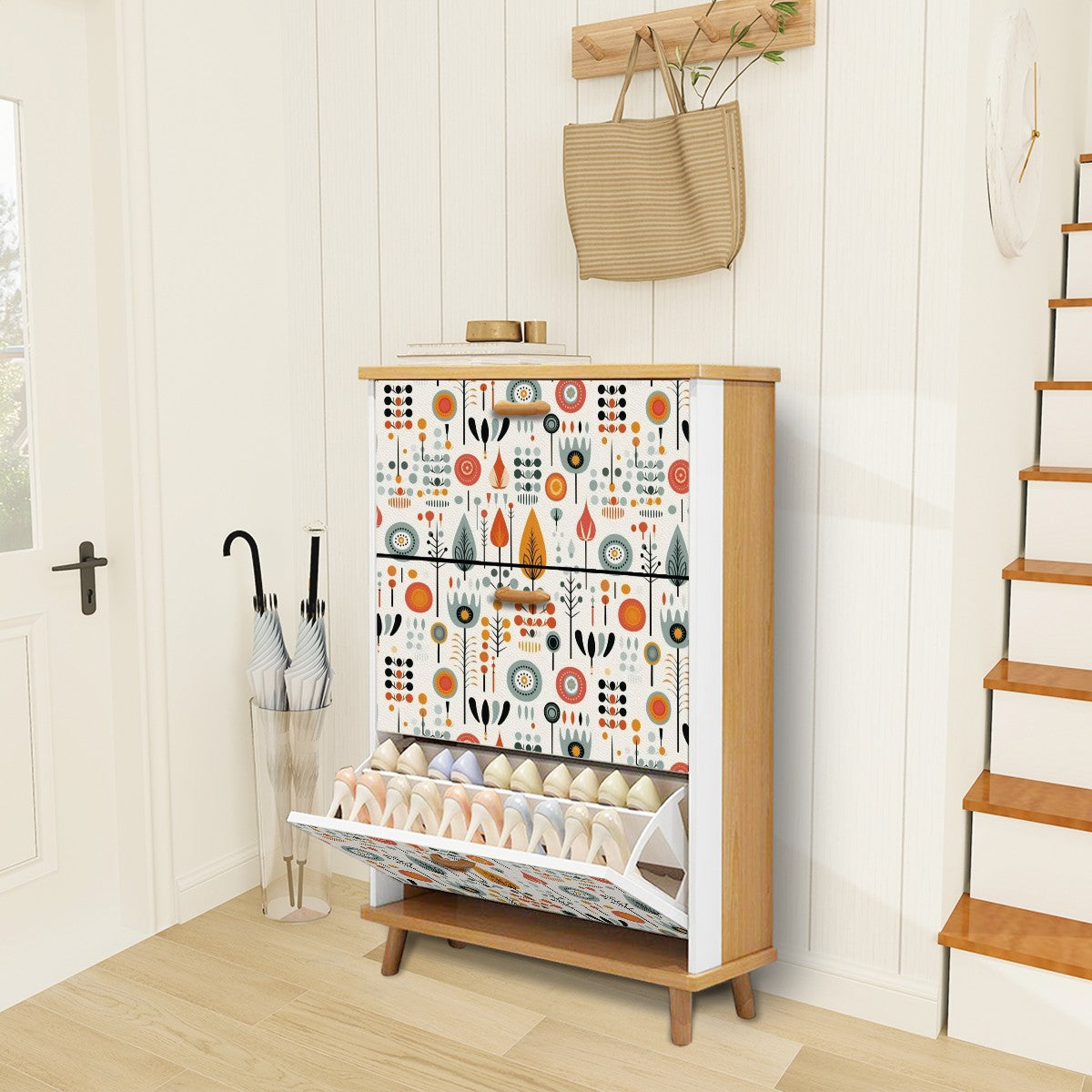 Mid Century Modern Scandinavian Designed Shoe Storage Shoe Cabinet - Mid Century Modern Gal