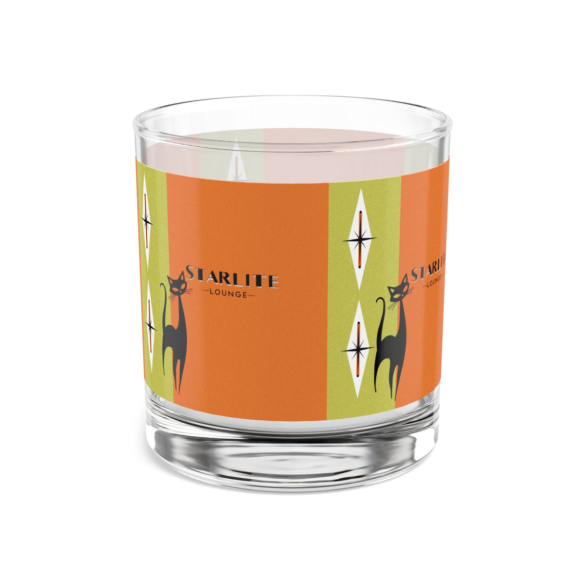 Mid Century Modern Barware Starlite Lounge Rocks Glass - Mid-Century Modern Cat Design - Mid Century Modern Gal
