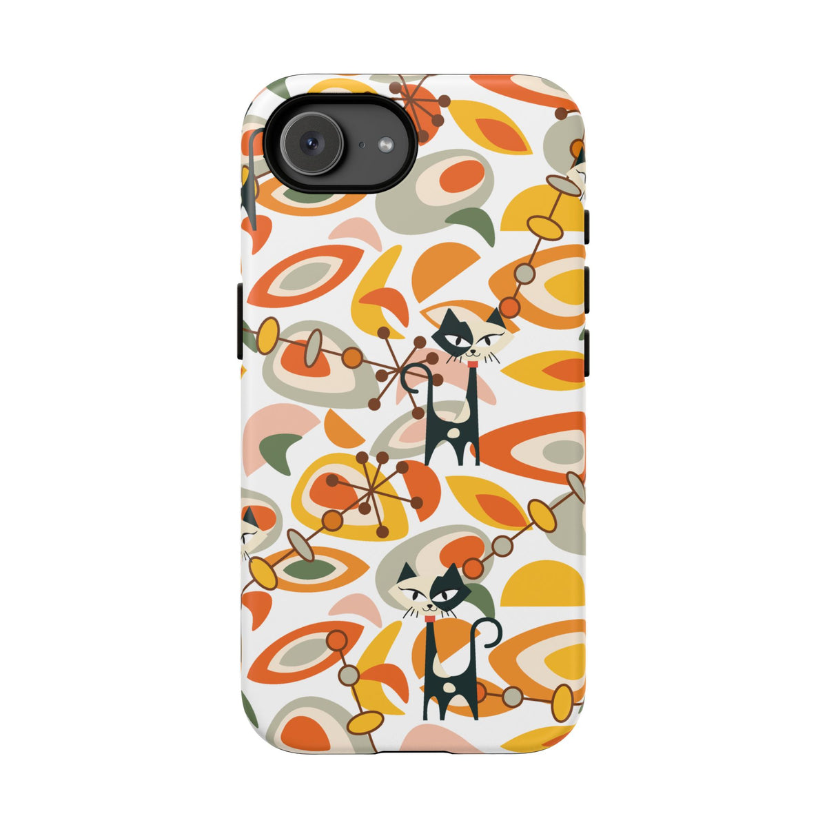 Atomic Cat Mid Mod Orange, Yellow, Groovy Cat Smart Phone Tough Cases