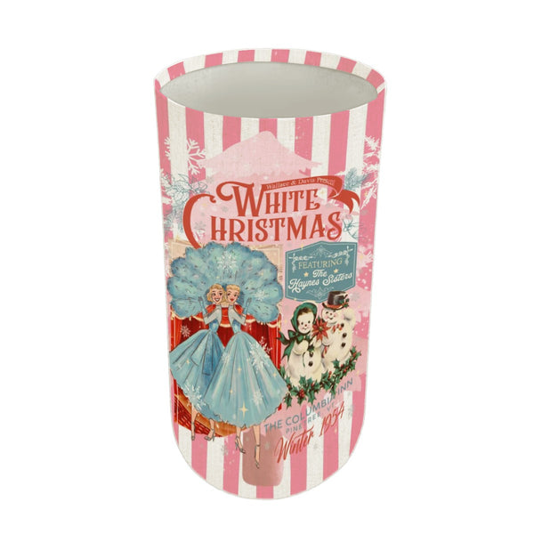 Wallace and Davis Kitschy Christmas, Pink White Striped Lamp Shade ONLY - For Slim Floor Lamps Only