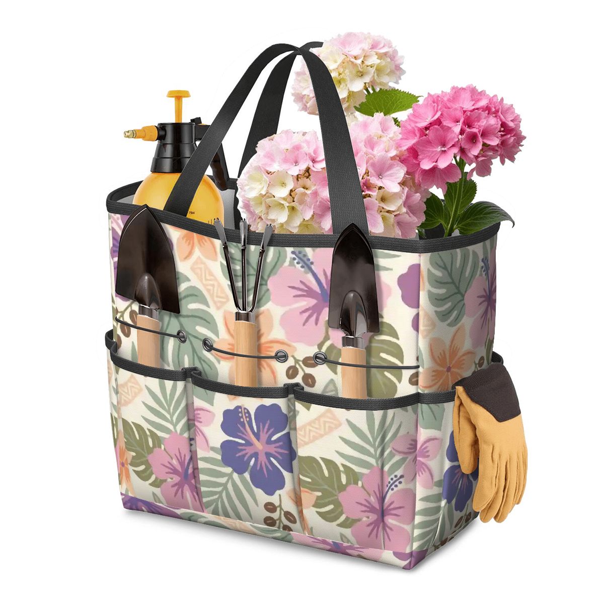 Retro Tropical Tiki Summer, Hawaiian Hibiscus Purple Garden Tool Bag - Mid Century Modern Gal
