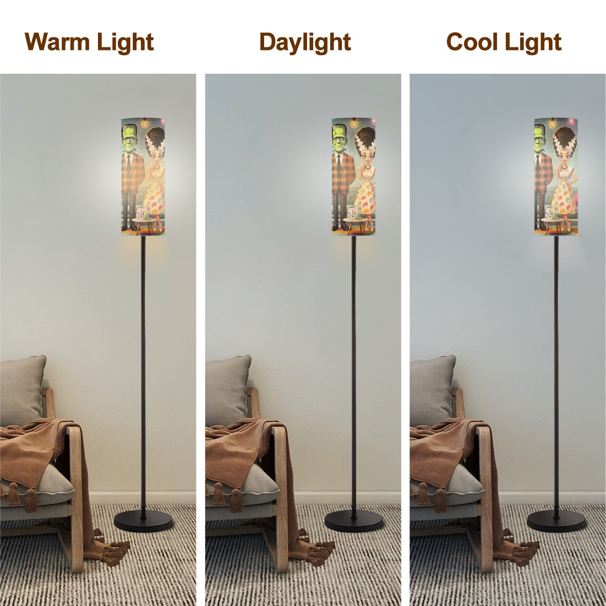 Frankenstein And Bride, Mid Century Modern Kitschy Mod Quirky Fun MCM Floor Lamp - Mid Century Modern Gal