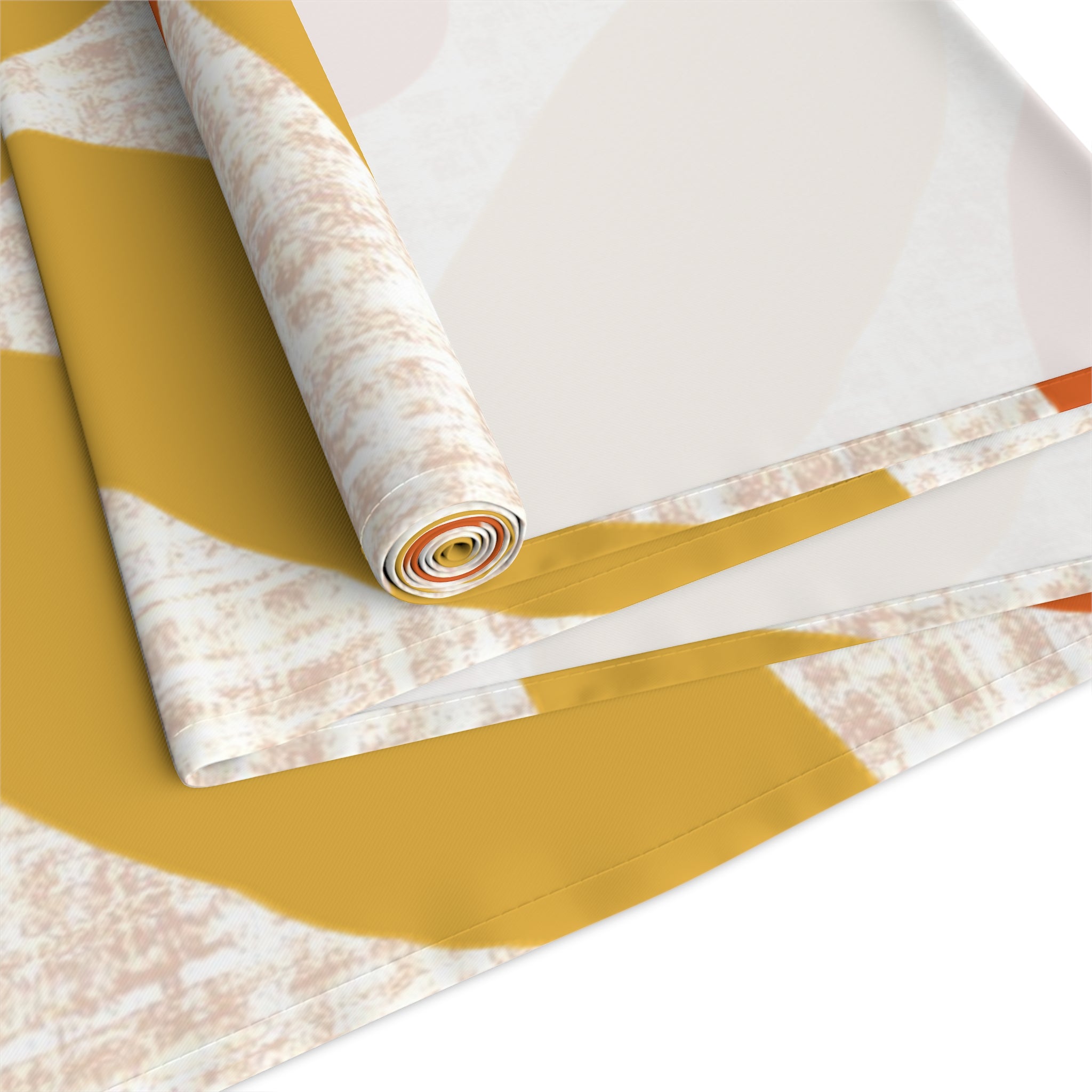 Mid Mod Scandinavian Flower, Orange Yellow Retro Table Runner - Mid Century Modern Gal