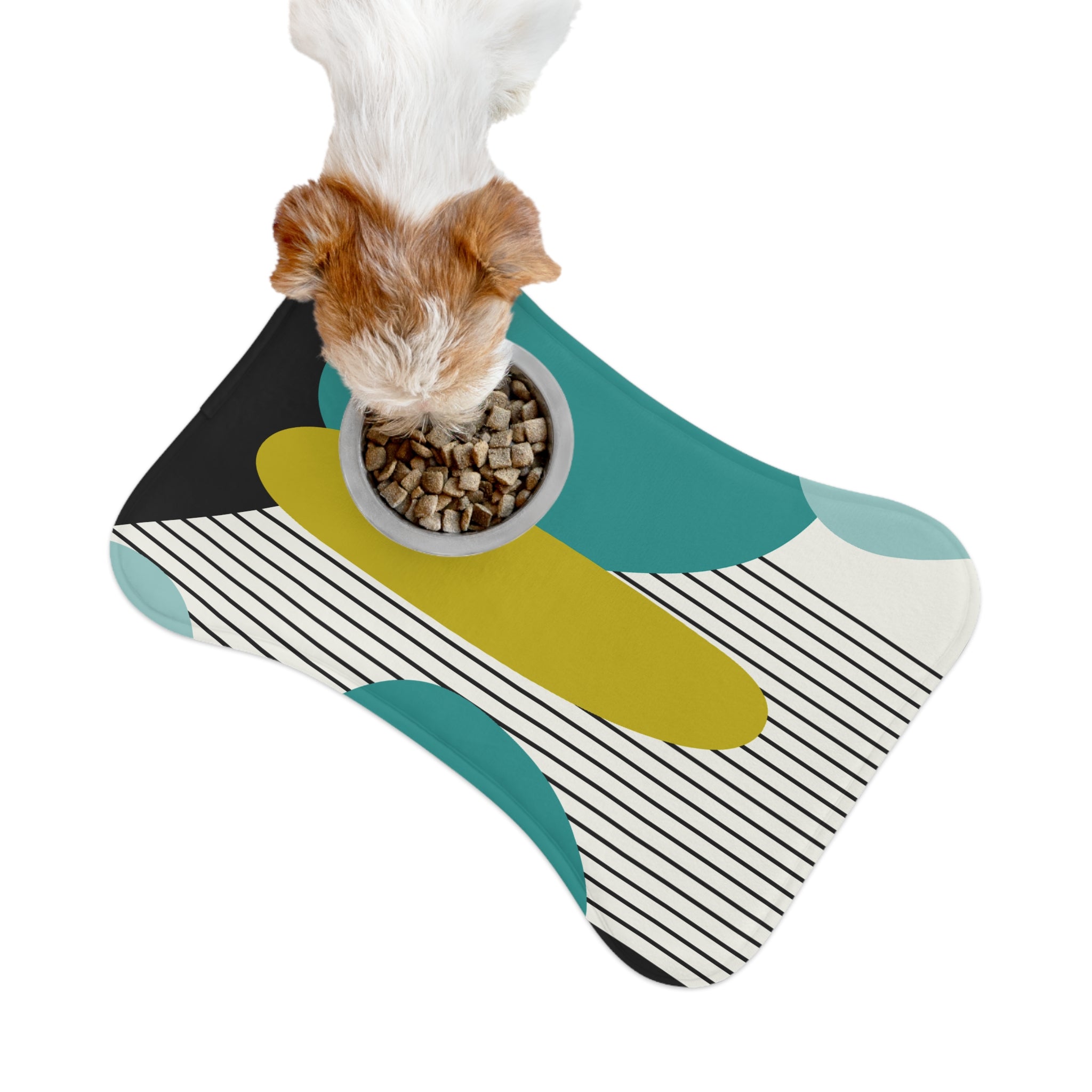 Mid Century Modern Geometric Pet Feeding Mats - Mid Century Modern Gal