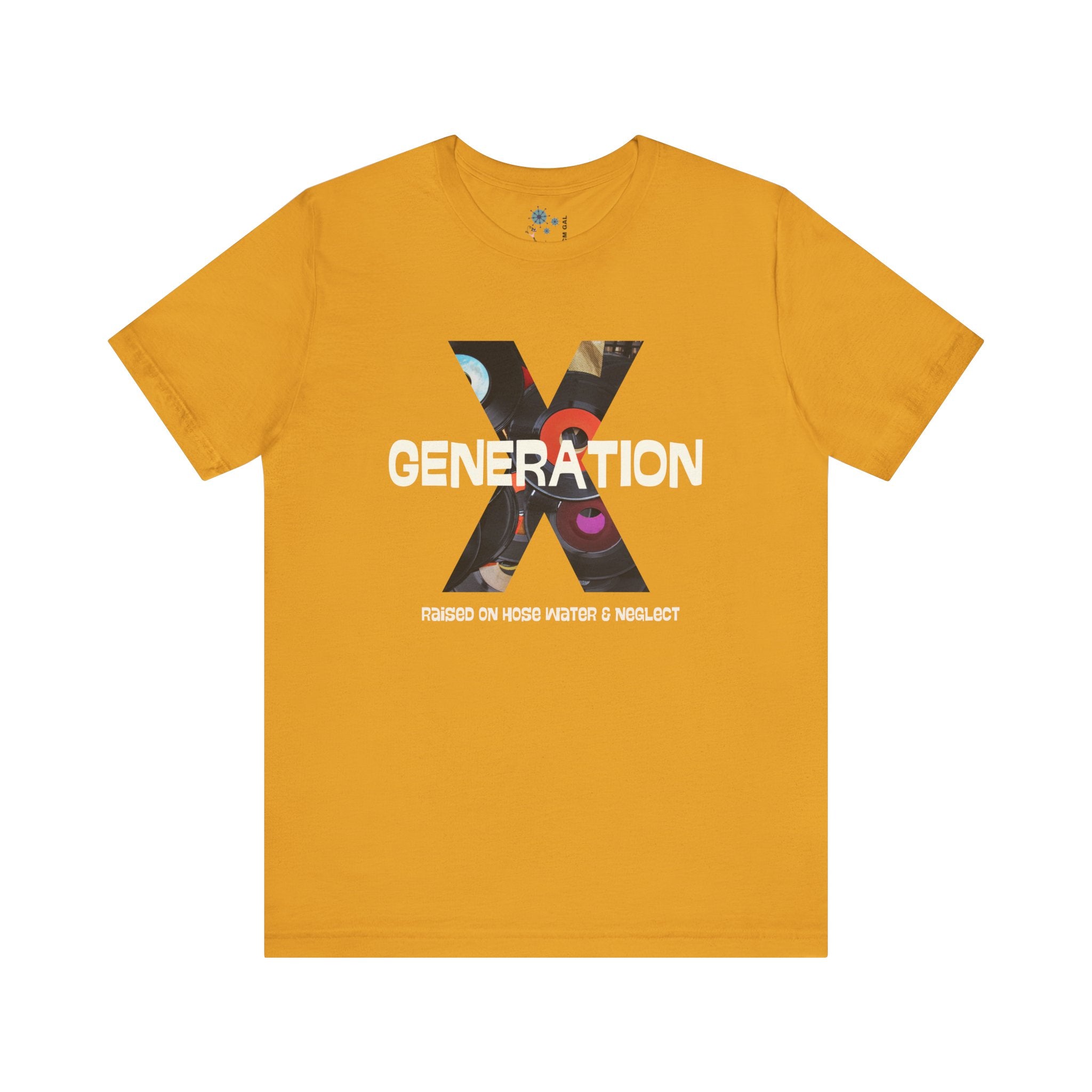 Generation X Retro Tee, Raised On Hose Water And Neglect Unisex Jersey Short Sleeve Tee - Mid Century Modern Gal