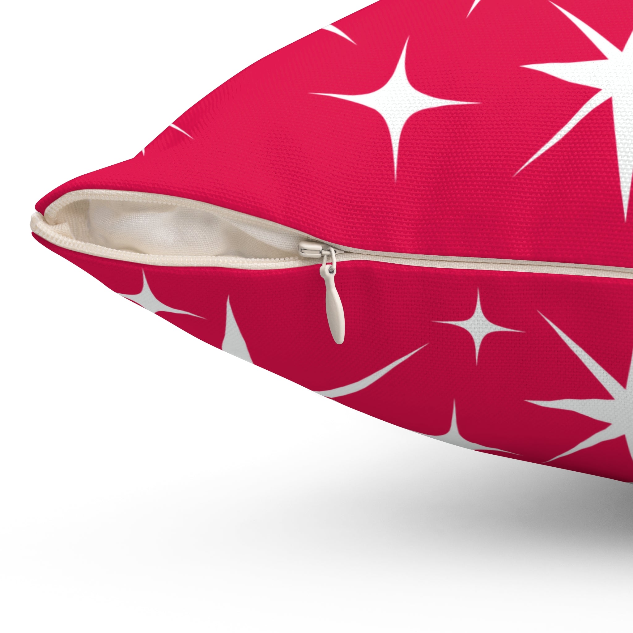 Mid Century Modern Starburst Mod Retro Pillow, Raspberry Delight Pillow And Insert - Mid Century Modern Gal