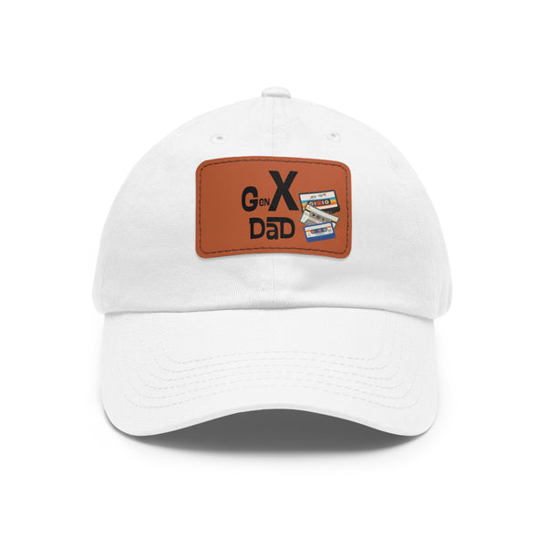 Gen X Dad Hat, Father's Day Gift, Dad Birthday, 70s, 80's Retro Cassettes Mod Hat With Leather Patch