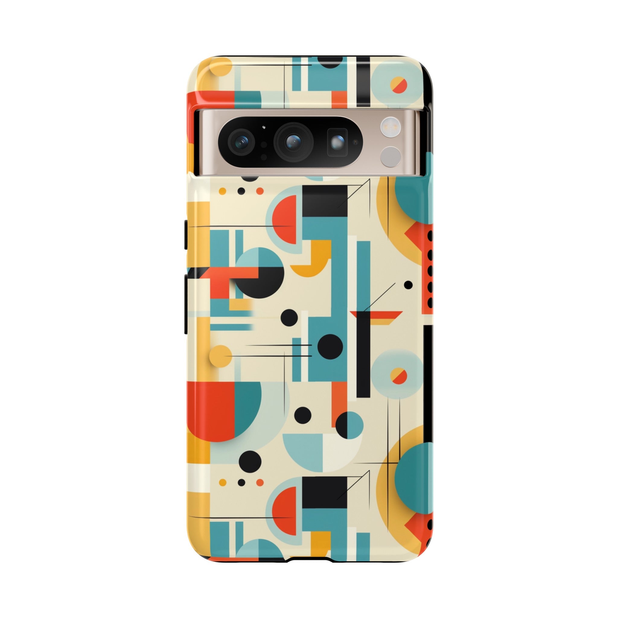 Bauhaus Designed Mid Mod Geometric Groovy Smart Phone, iPhone, Samsung Compatible Tough Cases