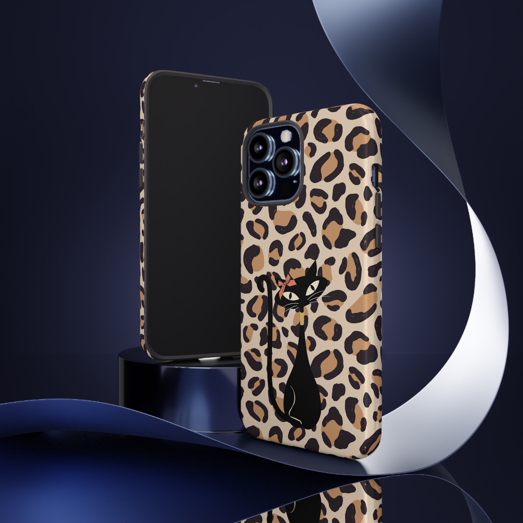 Mid Century Modern 50s Leopard Print, Atomic Cat, Mid Mod Tough Cases - Mid Century Modern Gal