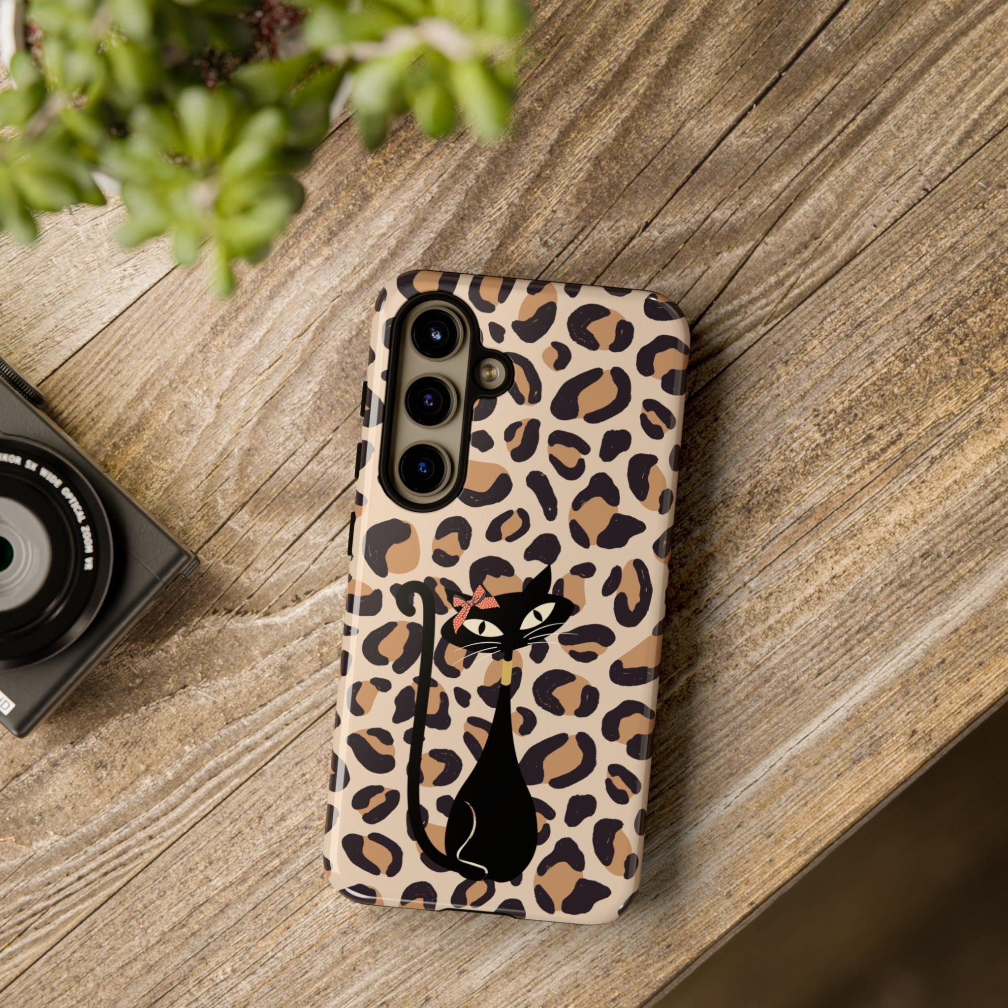 Mid Century Modern 50s Leopard Print, Atomic Cat, Mid Mod Tough Cases