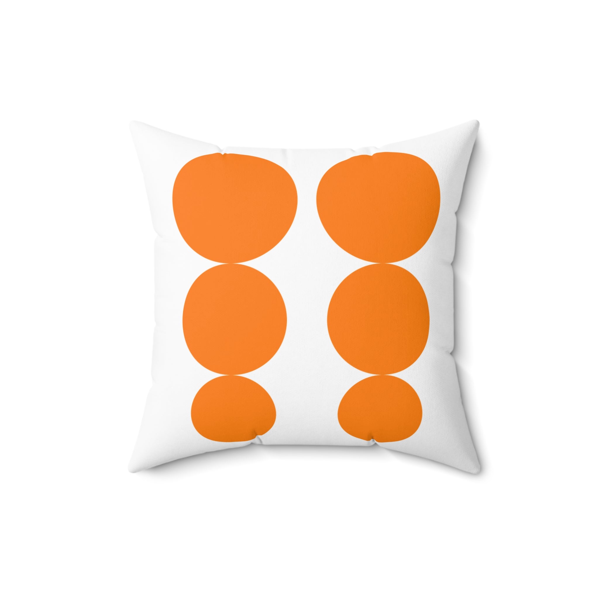 Modern Geometric Orange Pyrex Dot Pillow - Stylish Home Decor Accent - Mid Century Modern Gal