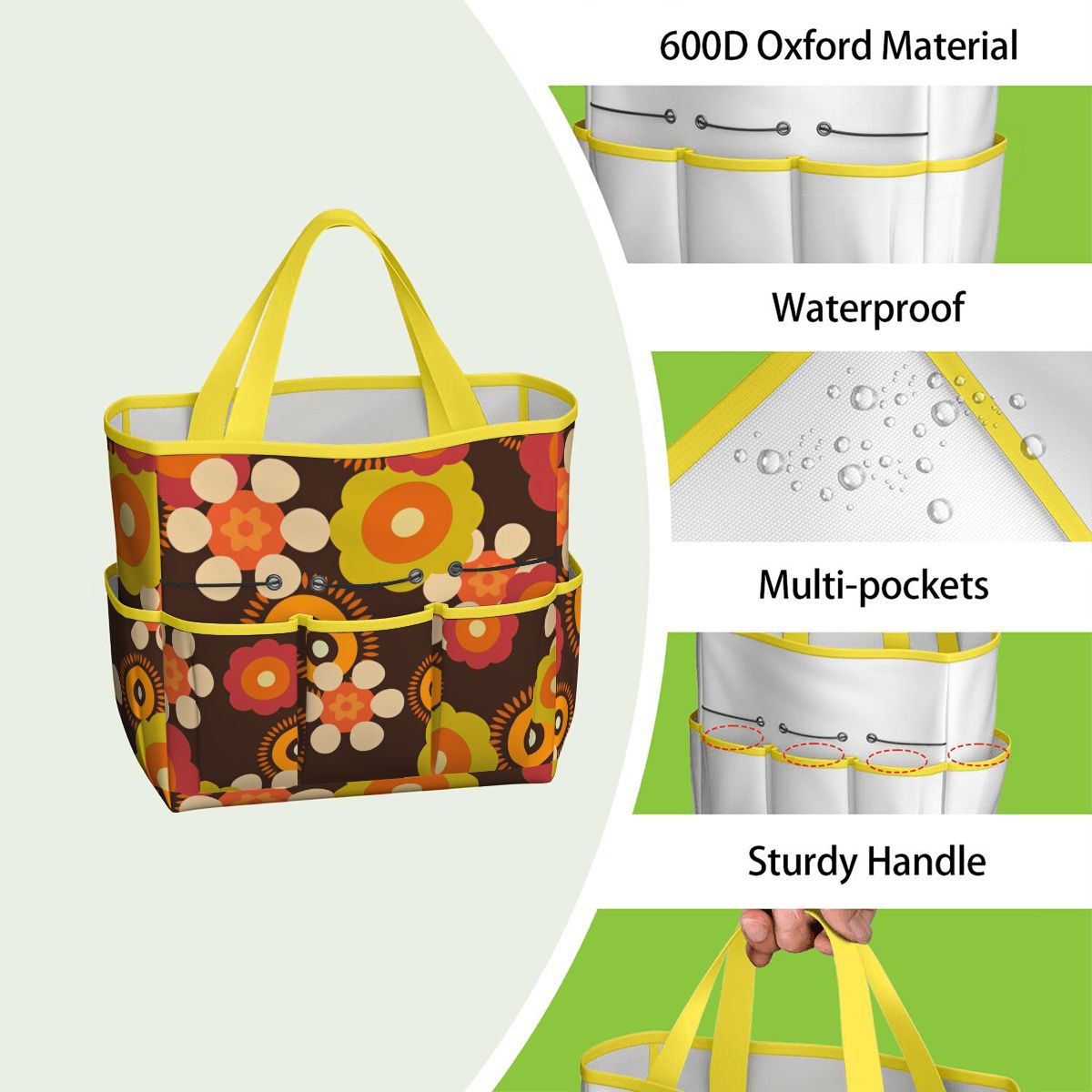 Retro Flower Power 70s Garden Tool Bag