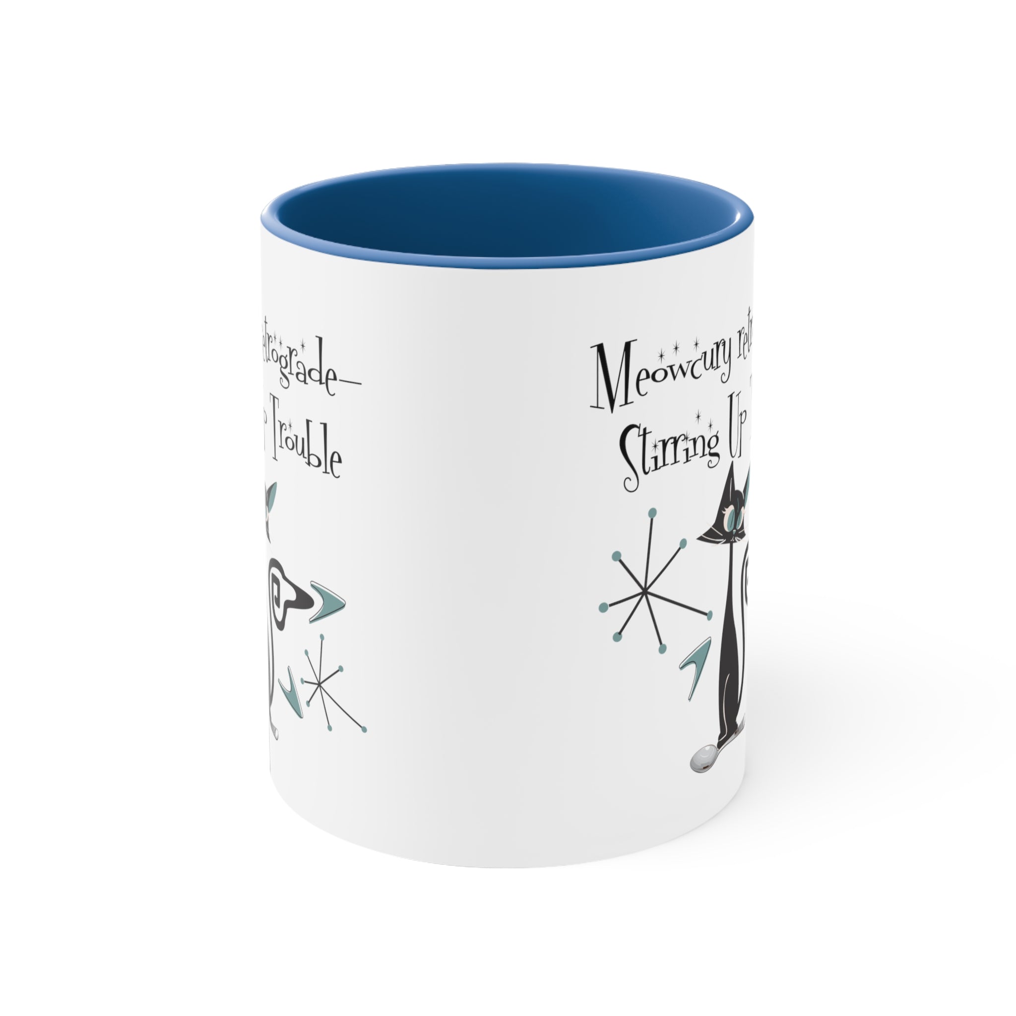 Atomic Kitty Cat, Mid Century Modern Drinkware, Funny, Kitschy Style, Cat Lover, Coffee Lover Mug Gifts - Mid Century Modern Gal