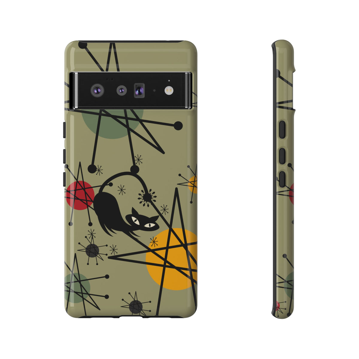 Mid Century Modern Atomic Cat, Retro Chic Groovy Mod Samsung, Smart Phone Tough Cases - Mid Century Modern Gal
