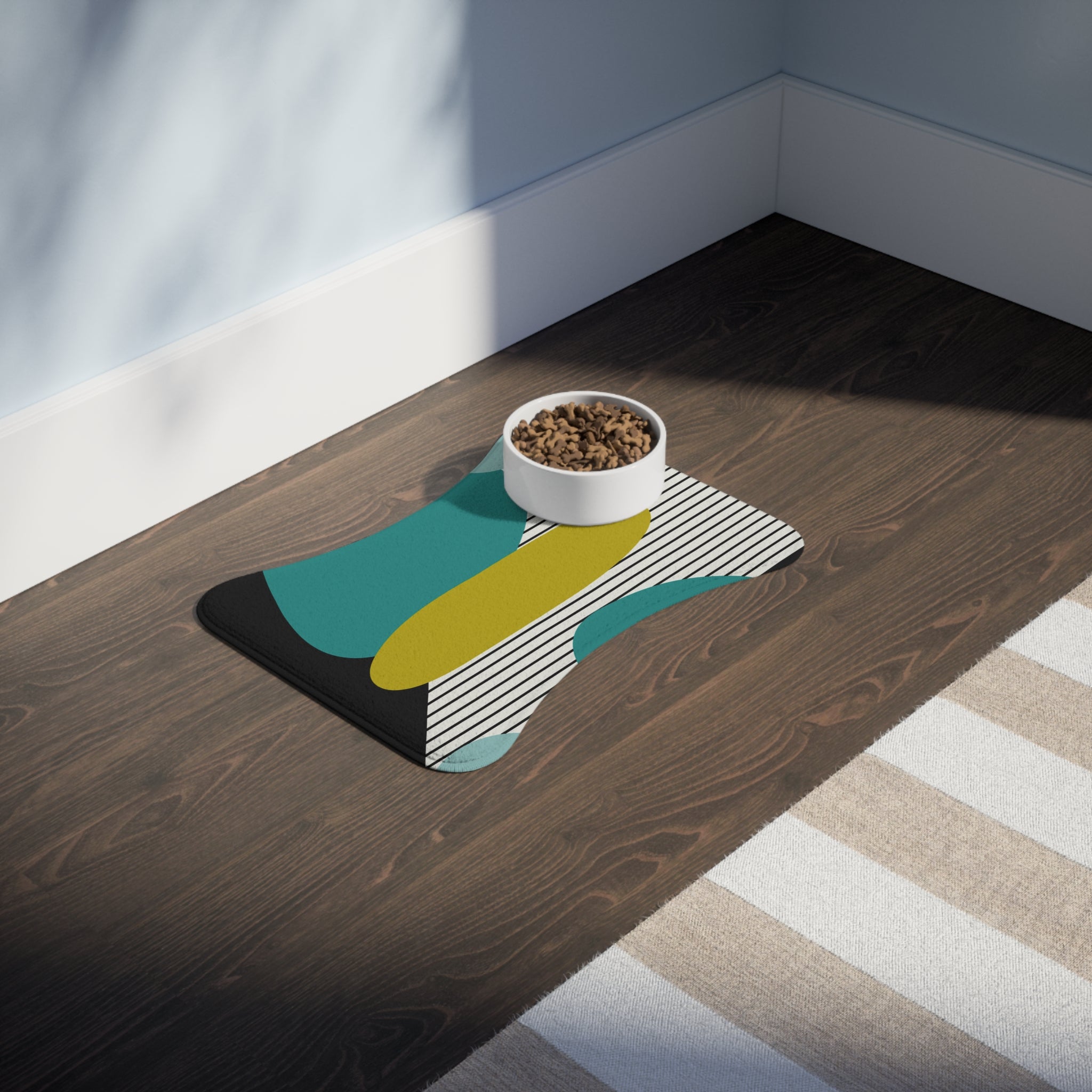 Mid Century Modern Geometric Pet Feeding Mats - Mid Century Modern Gal