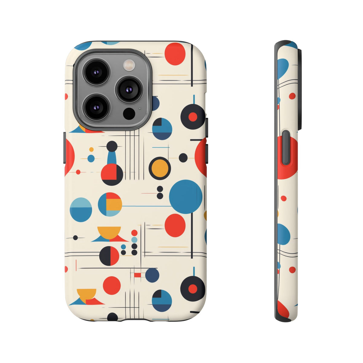Mid Mod Bauhaus Designed iPhone, Samsung, Pixel Retro Phone Tough Cases