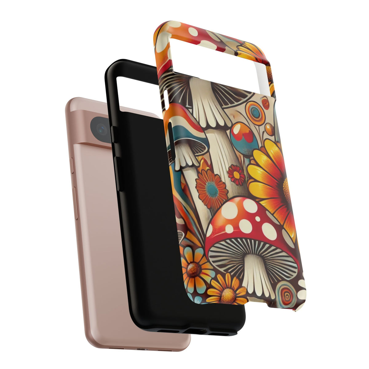 Colorful Mushroom Flower Phone Case - Boho Chic Design